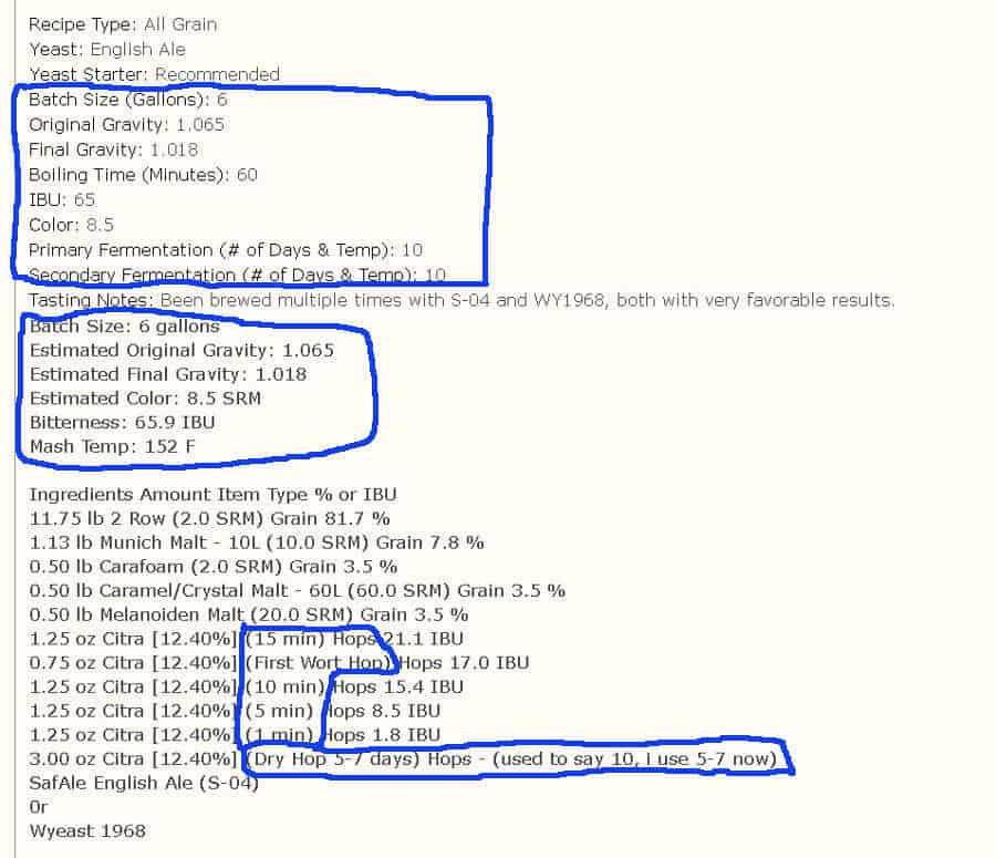 Understanding a beer recipe